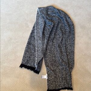 Black and White Herringbone Scarf